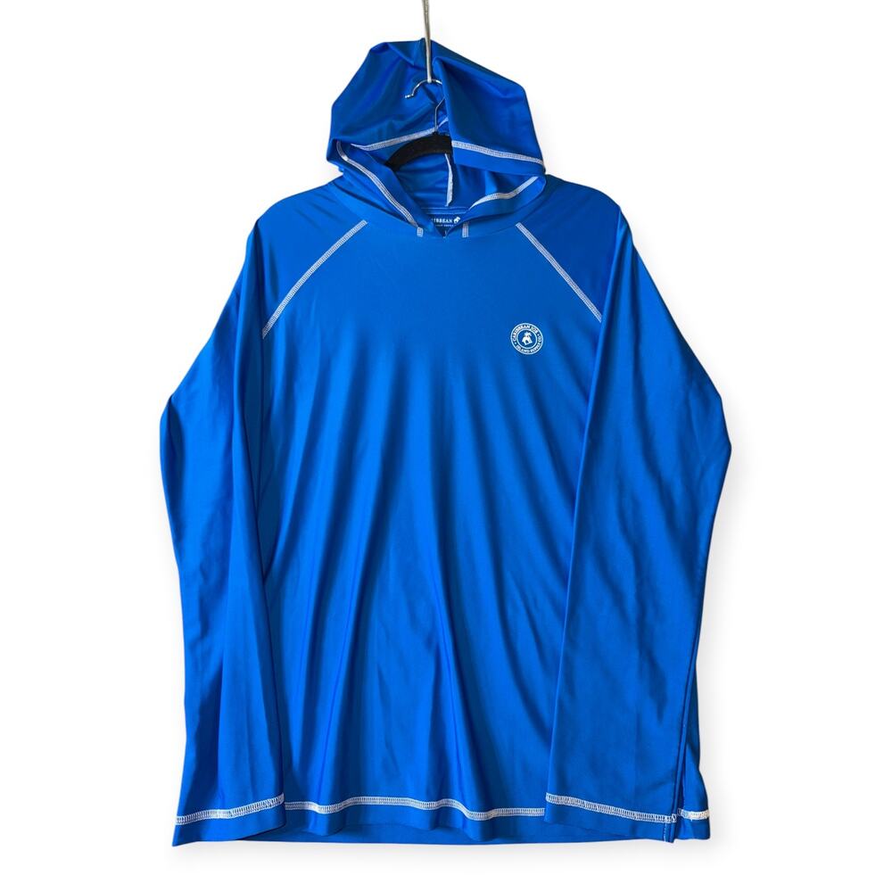 Caribbean Joe Sun Protection Hoodie, Blue, Quick Dry, Men's Large